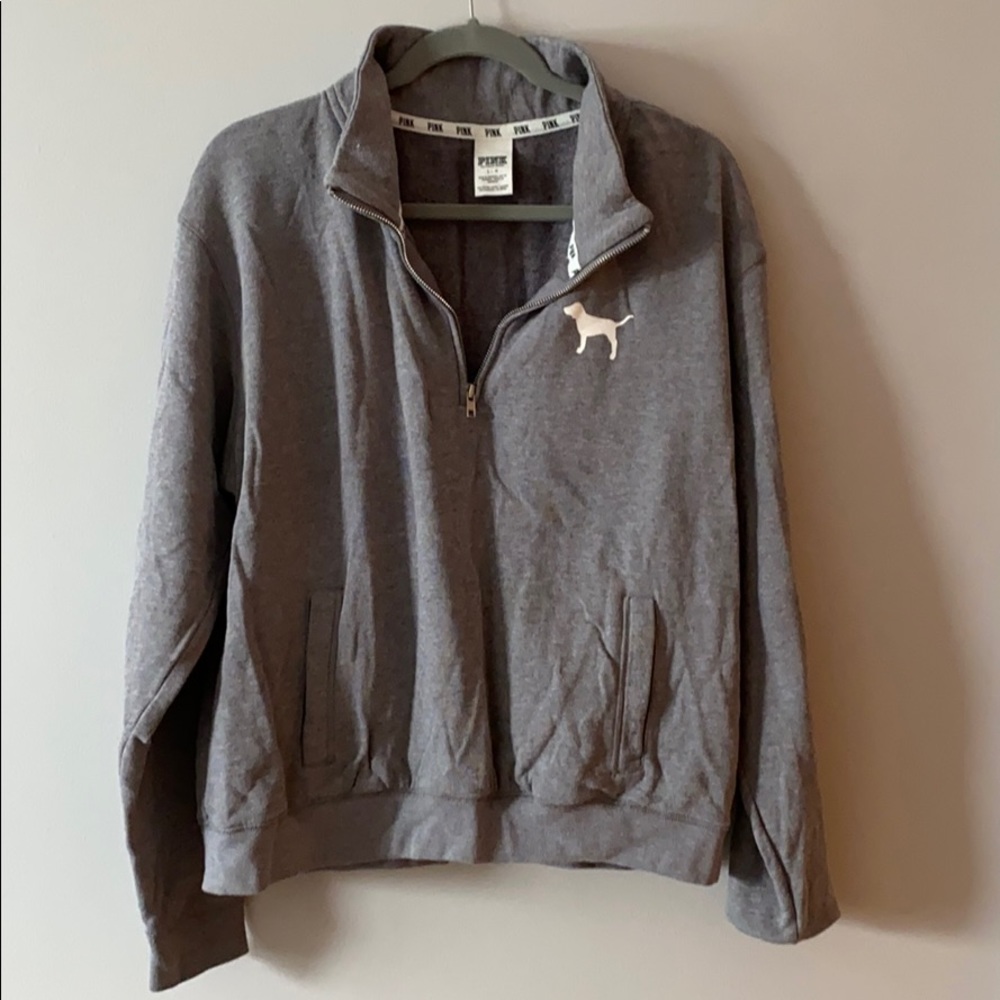 Gray quarter zip hoodie